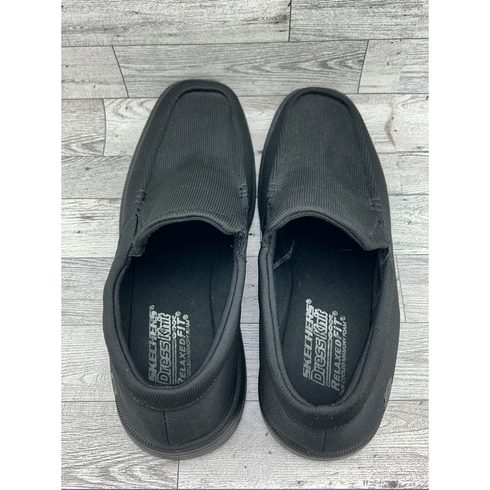 Skechers DressKnit Relaxed‎ Fit Mens Black Slip On Loafers 65134 Size 8.5 BBK
